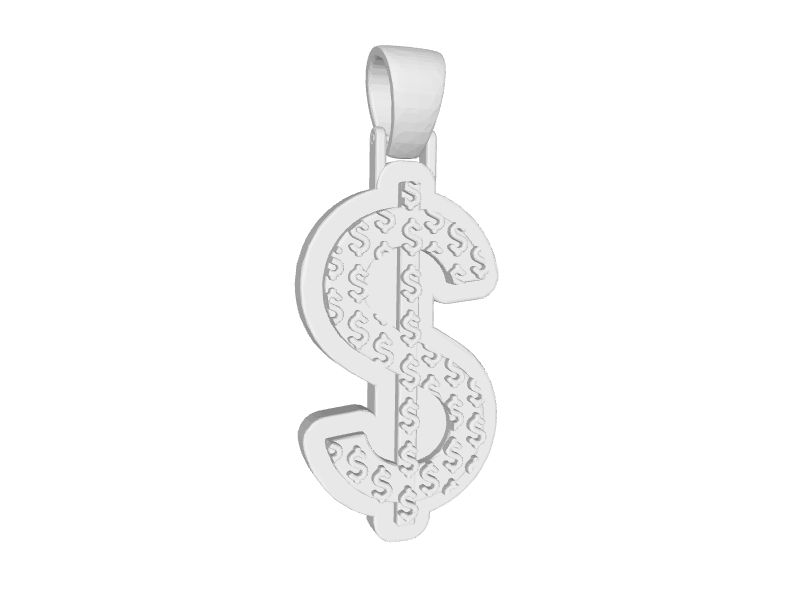 Plain Multi Layer Dollar Sign Pendant