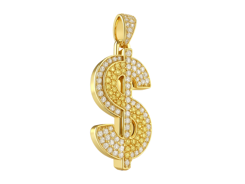 Double Layer Dollar Diamond Pendant