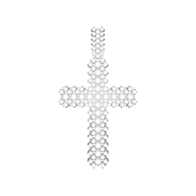 50mm (1.97 inches) Jagged Edge Cross Pendant