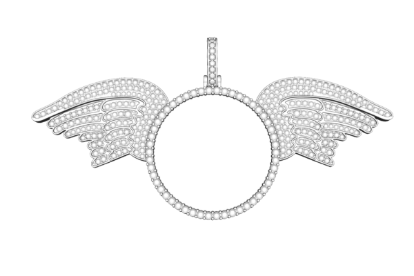 25mm (1 inches) Picture Pendant Downward Facing Wings