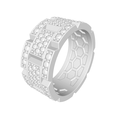 Unique Gridlock Ring With Diamonds Eternity Ring