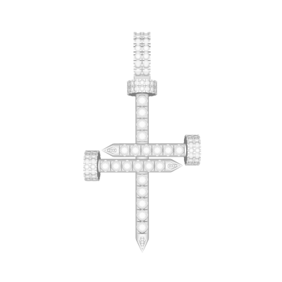 51mm (2 inches) Diamond Nail Cross Pendant
