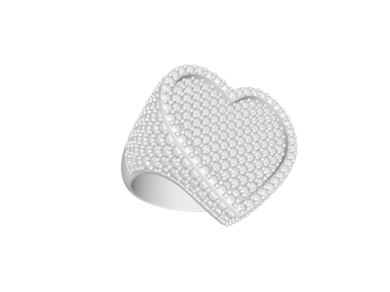 Full Pavé Heart-Shaped Diamond Ring