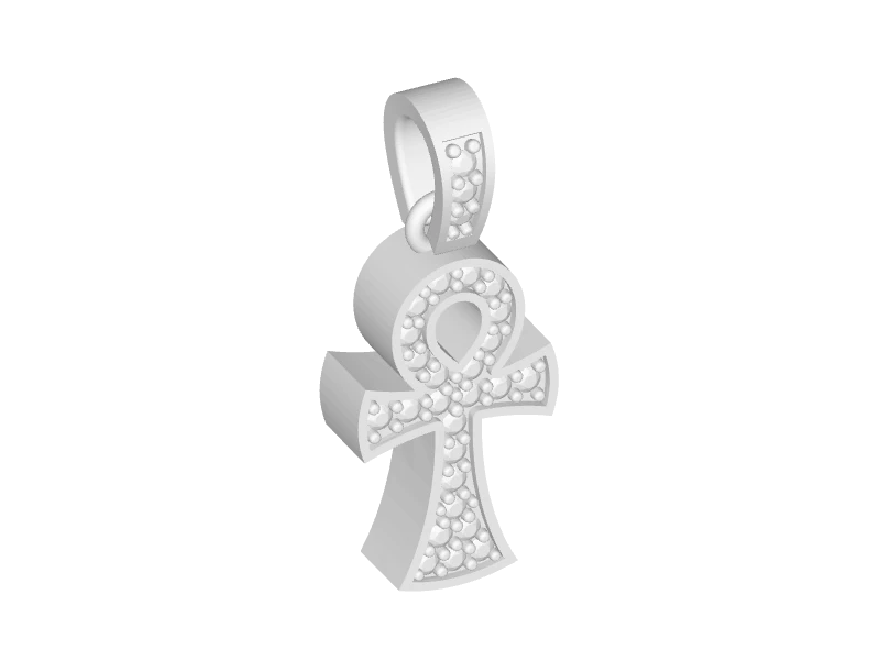 Elegant Ankh Cross Pendant with Diamonds V009