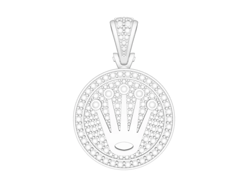 Rolex Crown Flooded Diamond Pendant