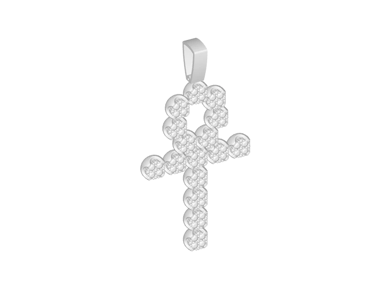 Elegant Ankh Cross Pendant with Diamonds V006