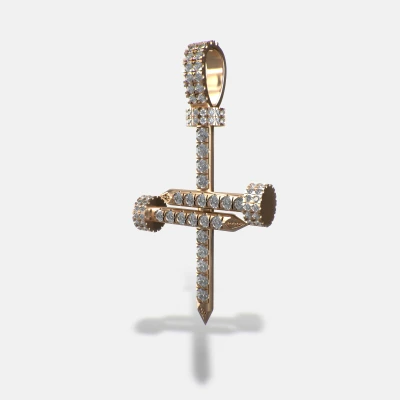 Diamond Nail Cross Pendant