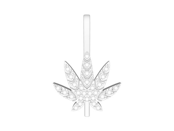 13.20 MM Mini Cannabis Weed Leaf Pendant