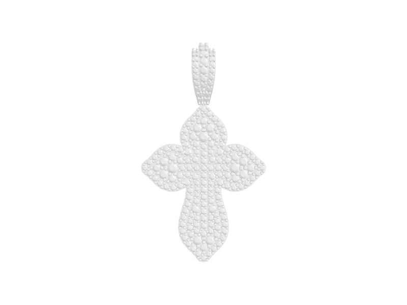 Fleur De Lis Diamond Cross Pendant