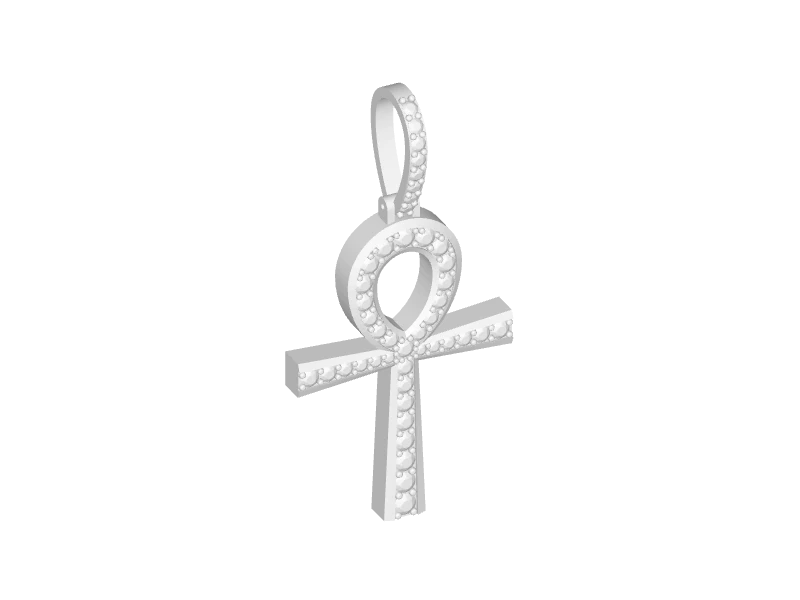 Elegant Ankh Cross Pendant with Diamonds V003