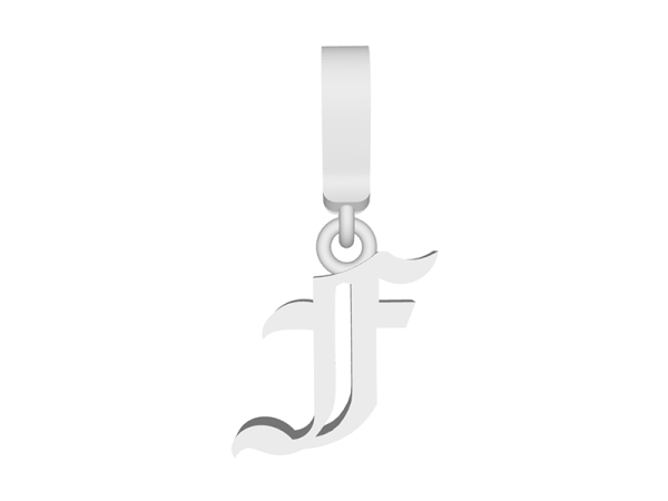 15mm (0.60 inches) Letter F Old English Font