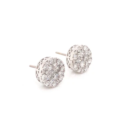 3 TCW Diamond Cluster Earrings