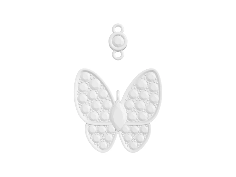 Elegant Van Cleef Arpels Butterfly Pendant with Gemstone Accents