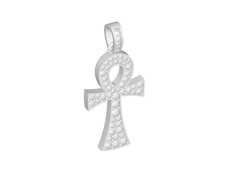 Elegant Ankh Cross Pendant with Diamonds V005