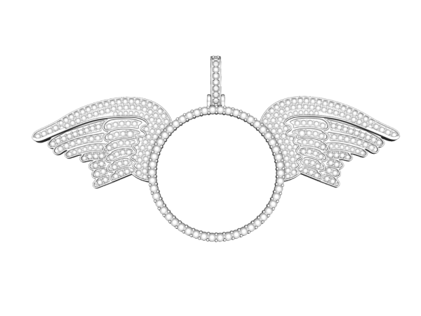 25mm (1 inch) Picture Pendant Downward Facing Wings