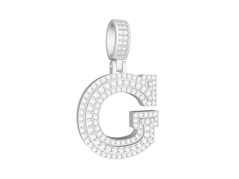 Small 2 Layer Block Letter G Pendant