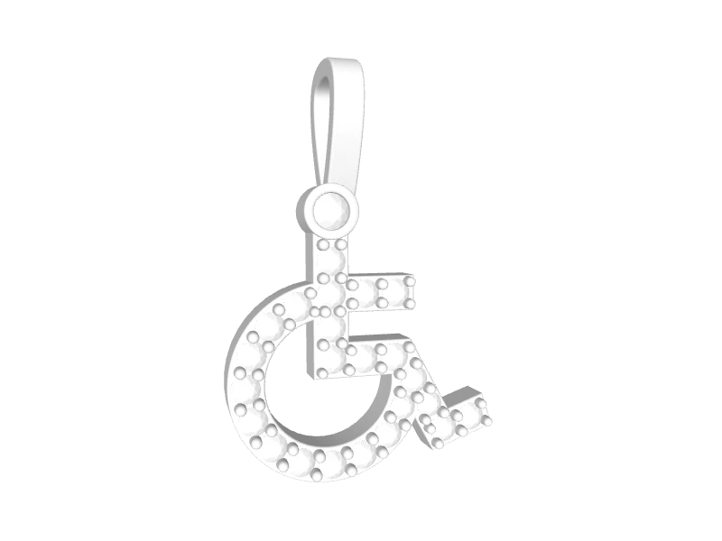 Mini Wheelchair Symbol With Diamonds