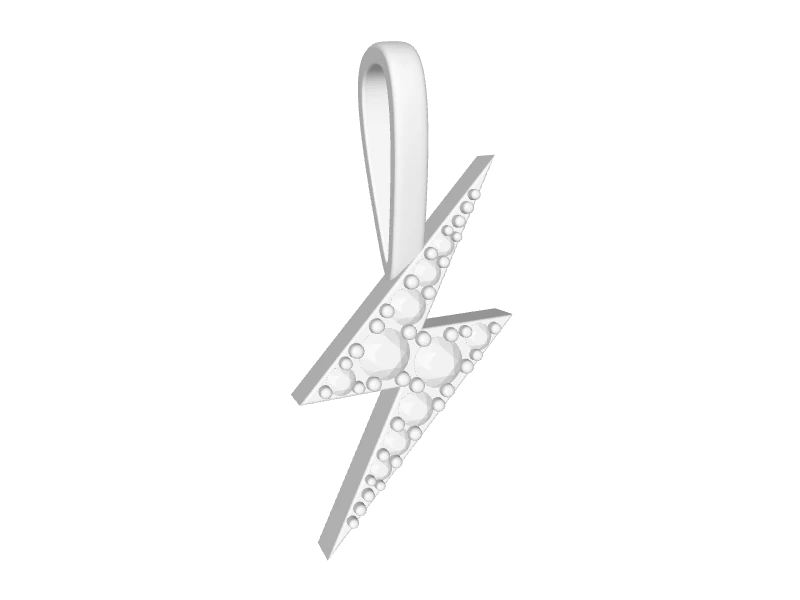 Mini Lightning Bolt Pendant With Diamonds