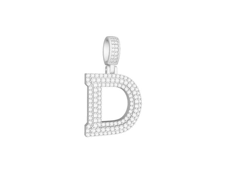 Small 2 Layer Block Letter D Pendant