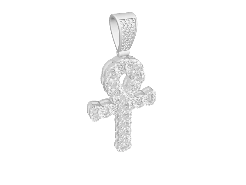 Elegant Ankh Cross Pendant with Diamonds V013