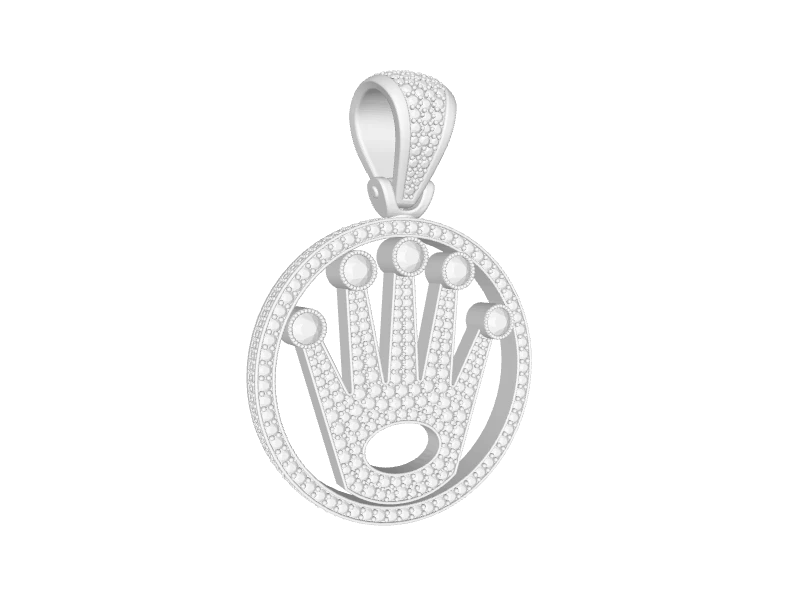 Crown Diamond Medallion Pendant