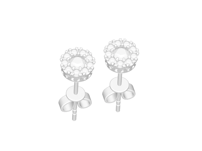 0.81 TCW Round Diamond Cluster Stud Earrings