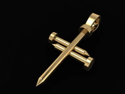 Small Plain Nail Cross Pendant