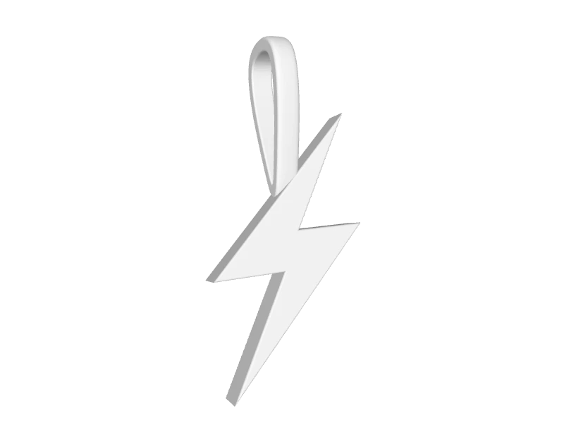 Mini Lightning Bolt Pendant Plain