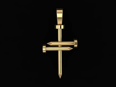 Small Plain Nail Cross Pendant