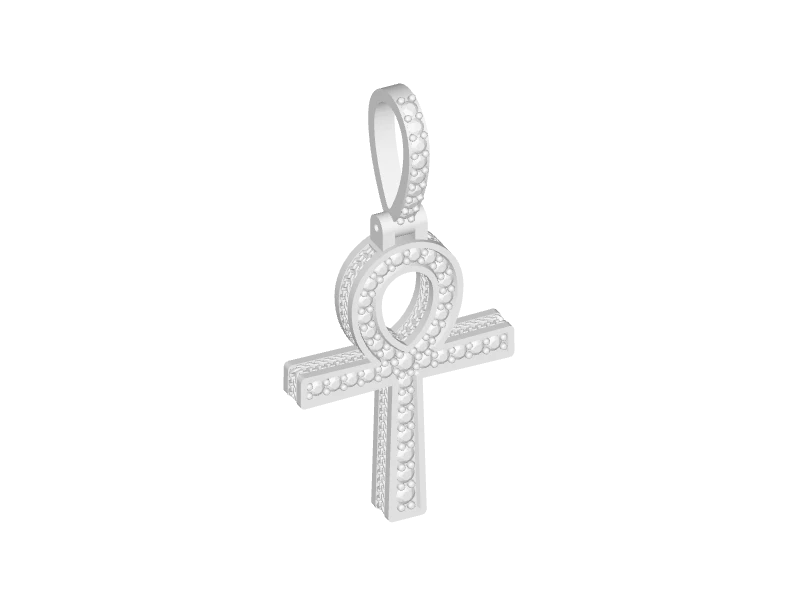 Elegant Ankh Cross Pendant with Diamonds V008