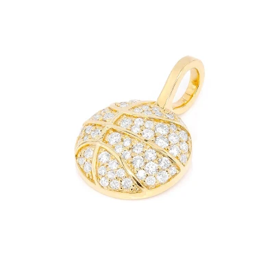 Mini Basketball Pendant With Diamonds