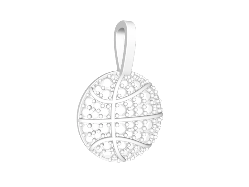 Mini Basketball Pendant With Diamonds