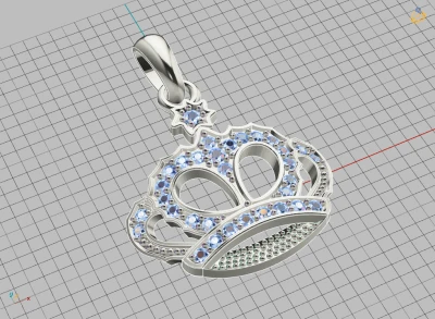 Elegant Crown Pendant with Intricate Detailing