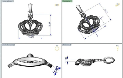 Elegant Crown Pendant with Intricate Detailing