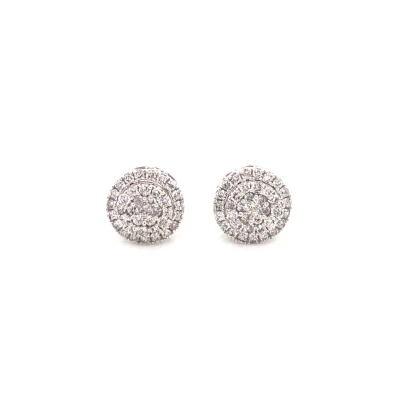 2 TCW Diamond Multi Layer Cluster Earrings