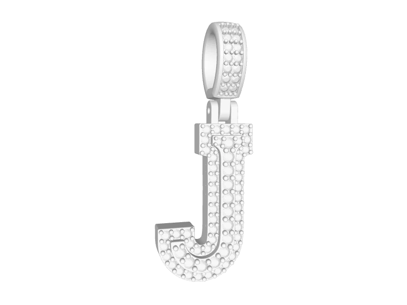 Small 2 Layer Block Letter J Pendant