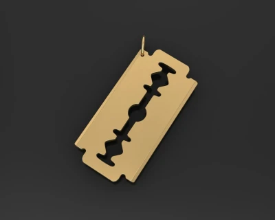 Sleek Razor Blade Pendant Charm