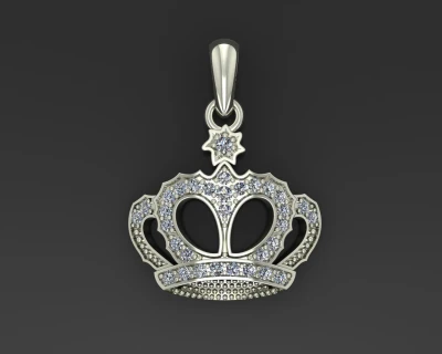 Elegant Crown Pendant with Intricate Detailing