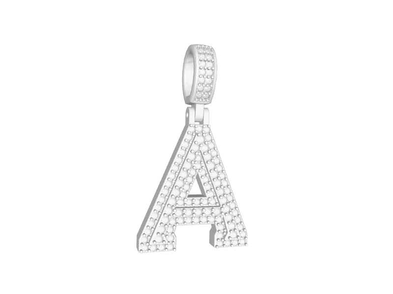 Small 2 Layer Block Letter A Pendant