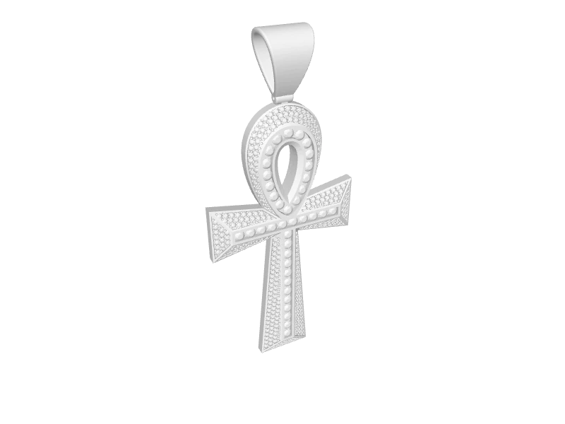 Elegant Ankh Cross Pendant with Diamonds V014