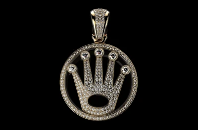 Crown Diamond Medallion Pendant