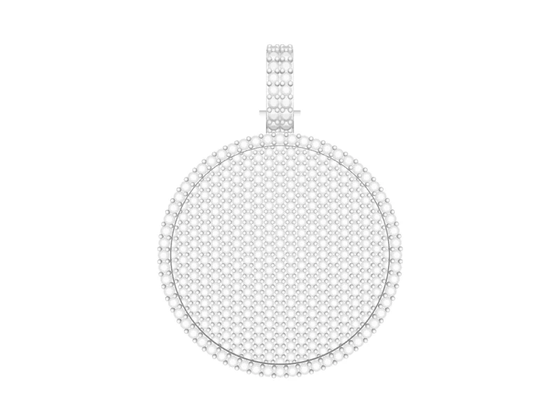 Round Diamond Pave Medallion Pendant