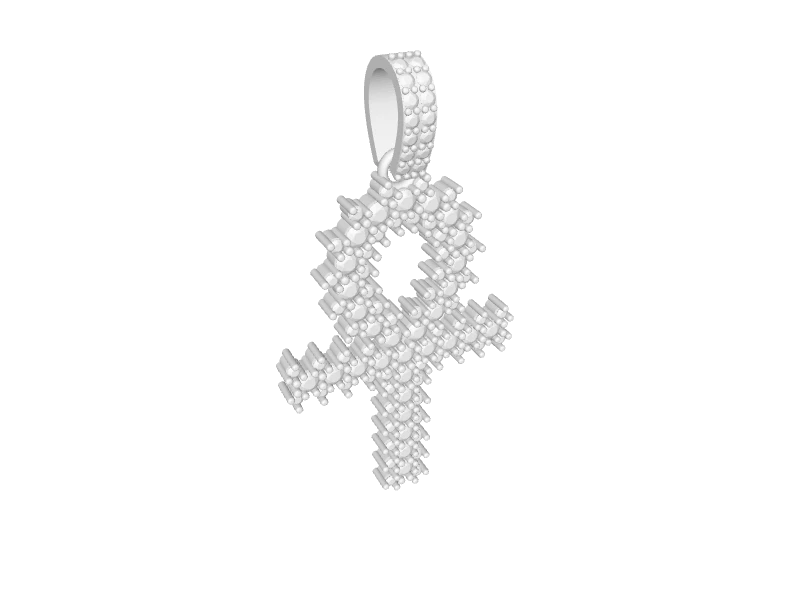 Elegant Ankh Cross Pendant with Diamonds V014