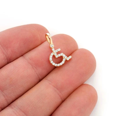 Mini Wheelchair Symbol With Diamonds