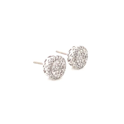 2 TCW Diamond Multi Layer Cluster Earrings