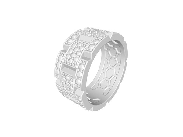 Unique Gridlock Ring With Diamonds Eternity Ring