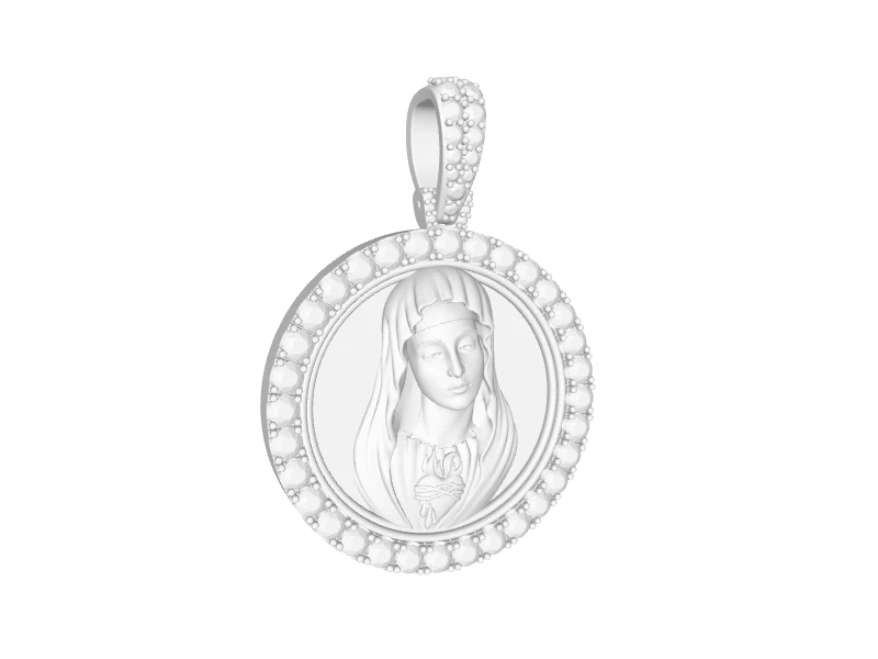 Virgin Mary With Diamonds Pendant