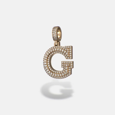 Small 2 Layer Block Letter G Pendant