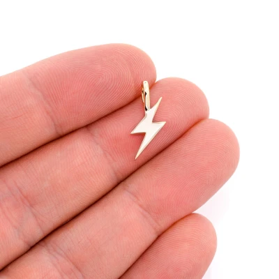 Mini Lightning Bolt Pendant Plain