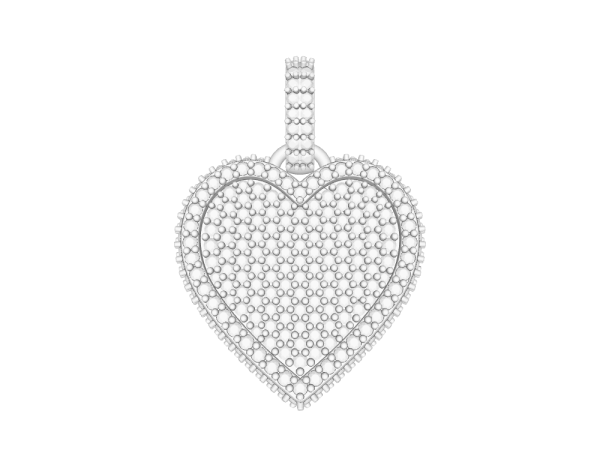 22 MM (0.86 inches) Flooded Heart Pendant